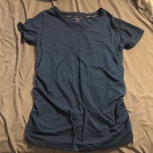 Blue V-Neck Women's Top maternity